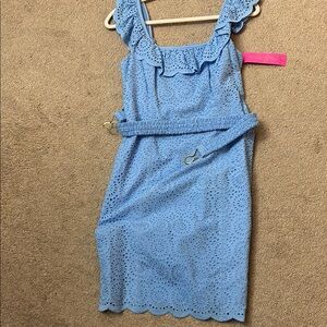 Lilly Pulitzer Blue Ruffled Sleeveless Sundress